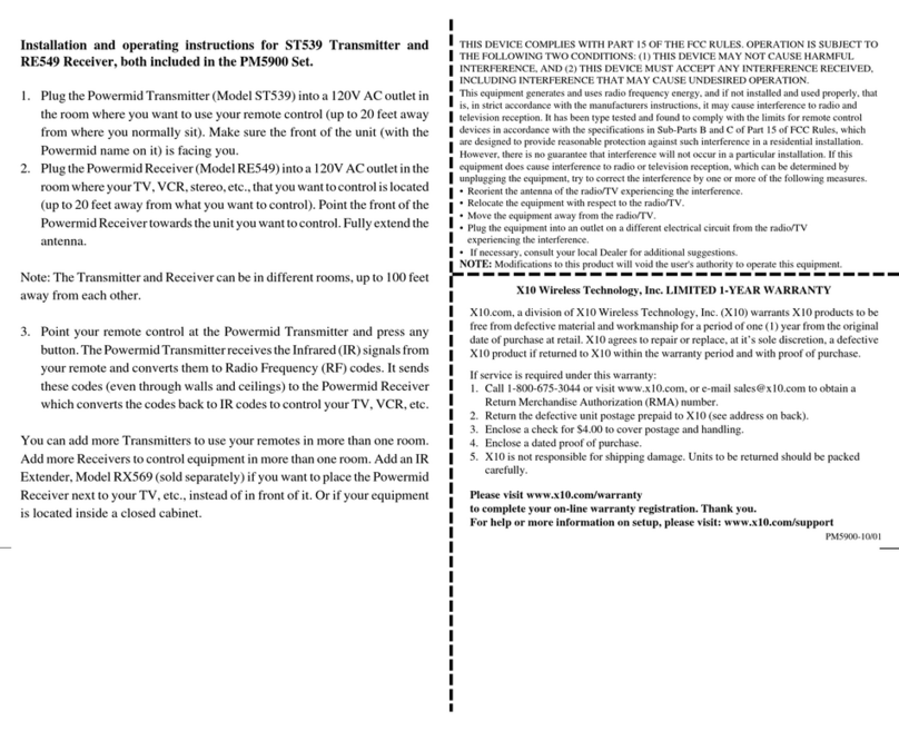 X10 PM5900 User manual
