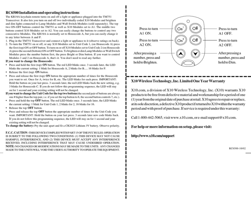 X10 RC6500 User manual