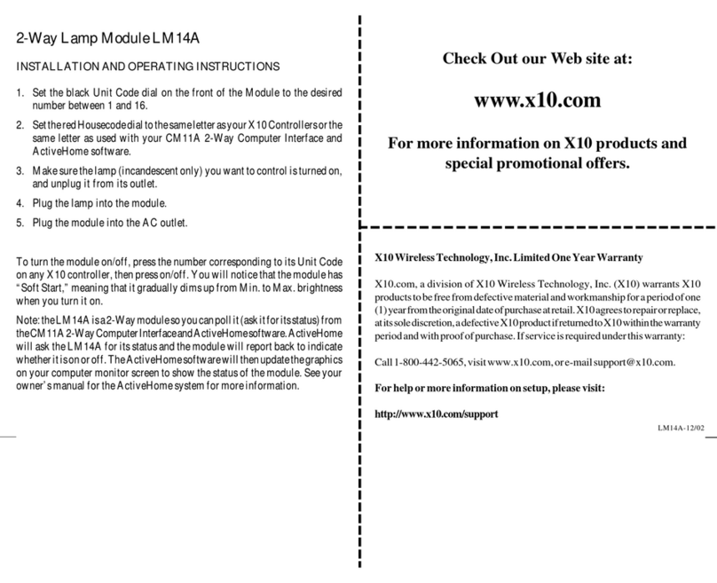 X10 LM14A Installation and operating instructions