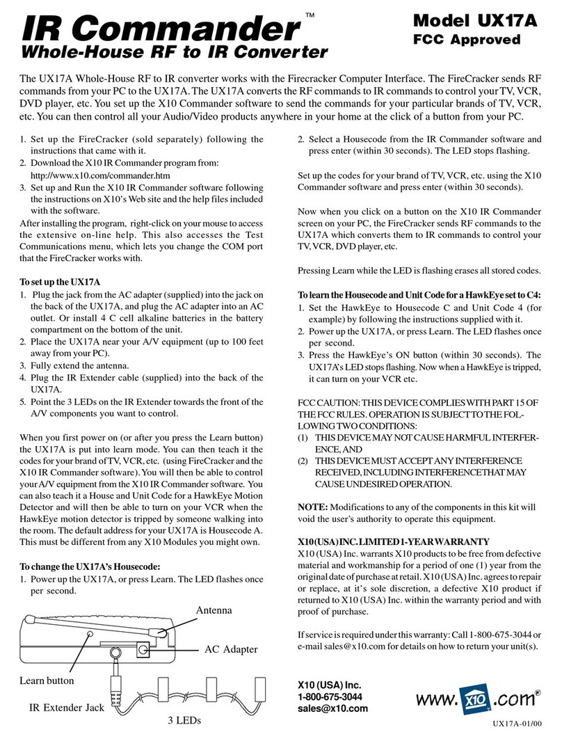X10 IR Commander UX17A user guide