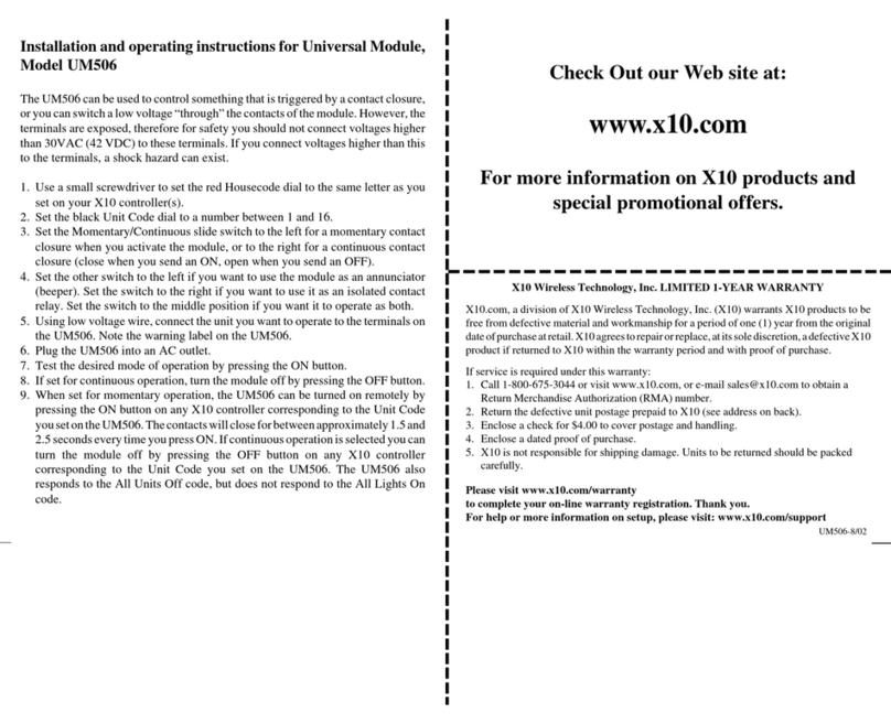 X10 UM506 Installation and operating instructions