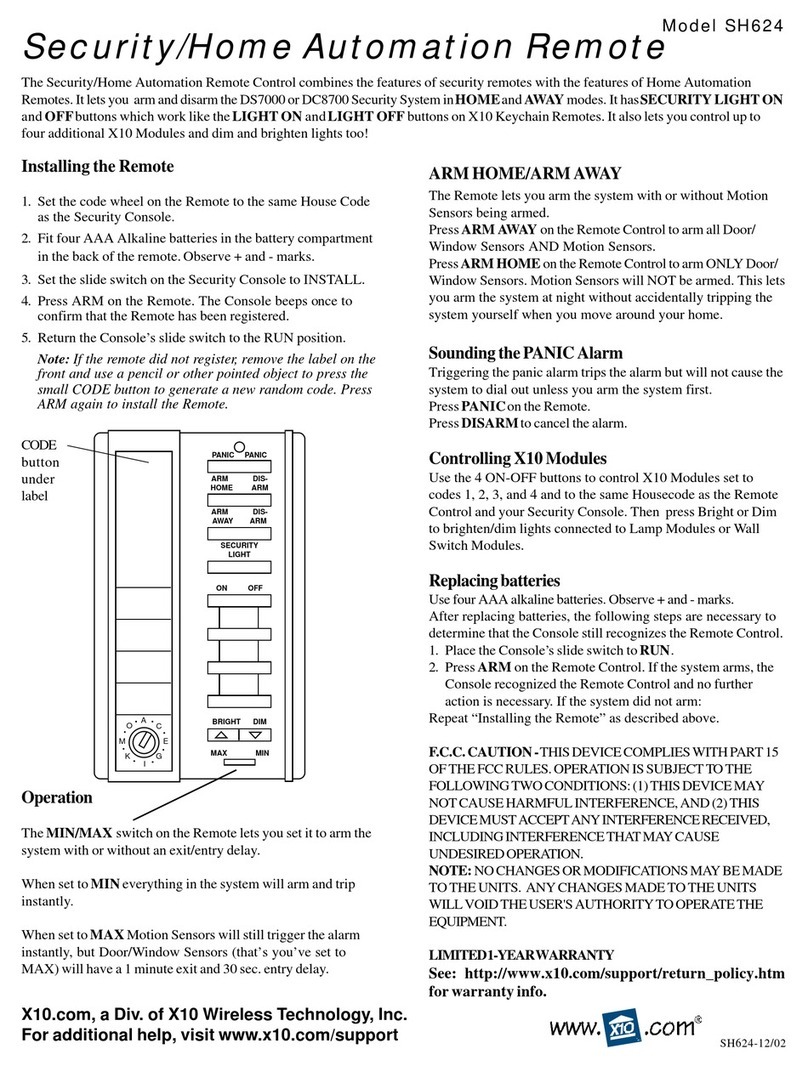 X10 SH624 User manual