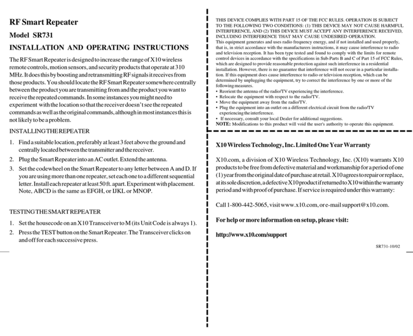 X10 SR731 User manual
