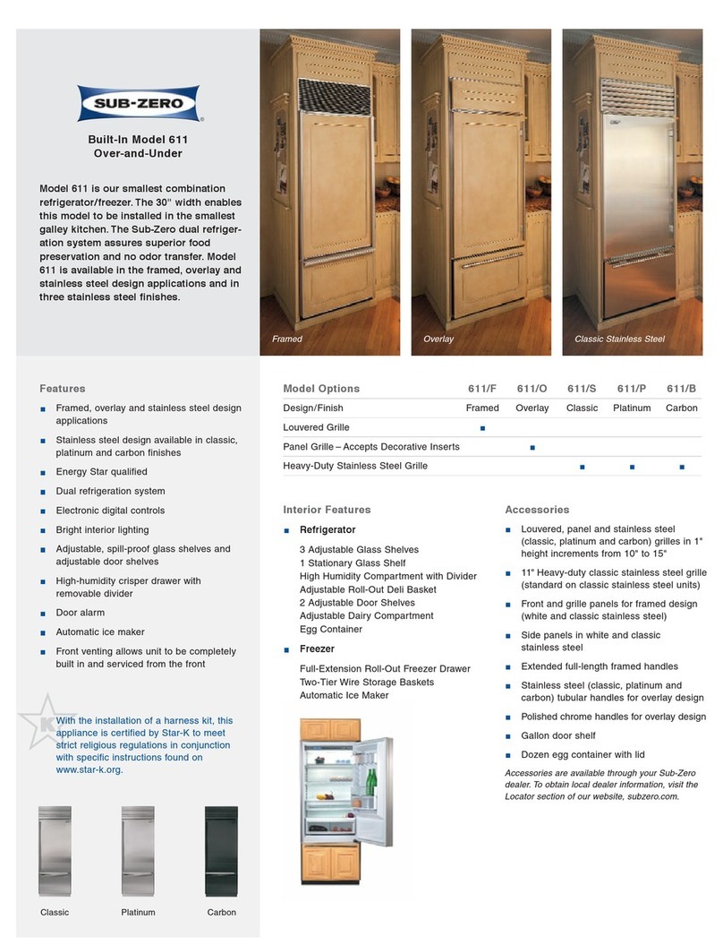 Sub-Zero 611 User manual