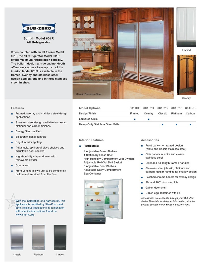 Sub-Zero 601R User manual