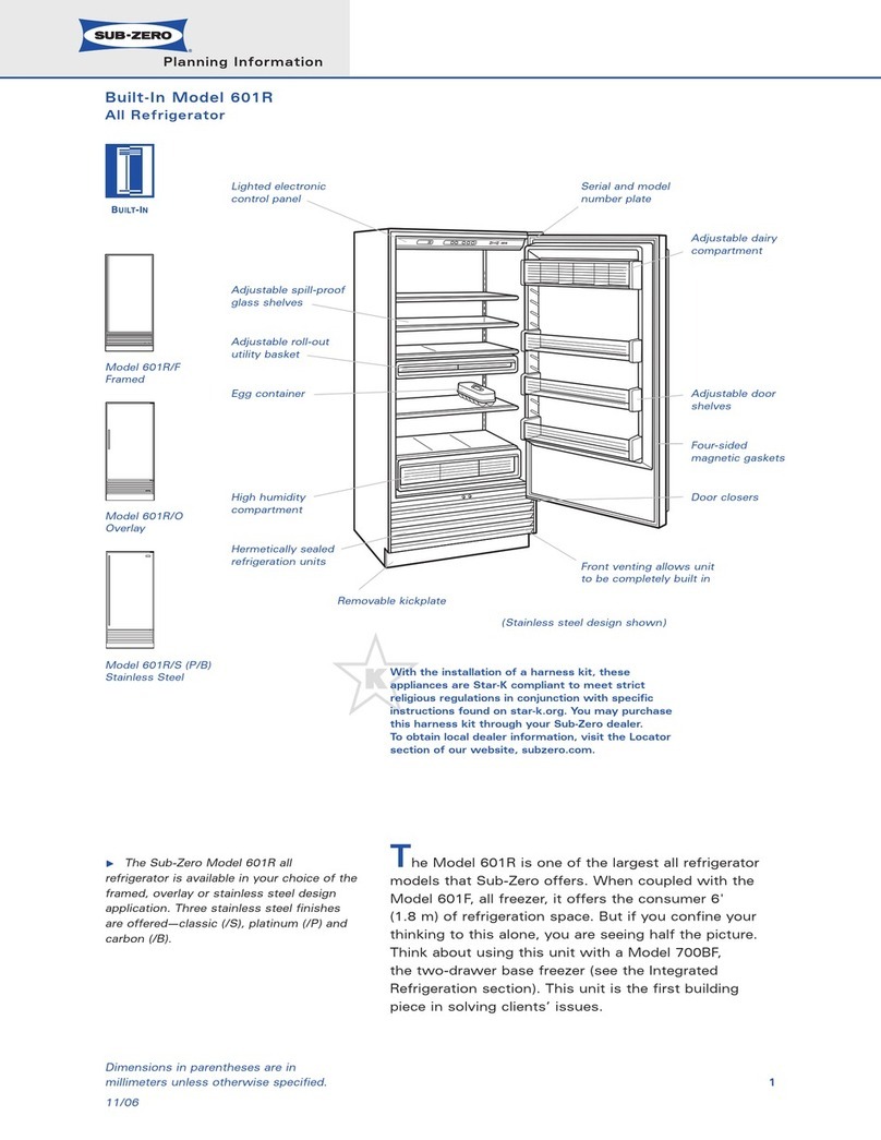 Sub-Zero 601R Instructions for use Sub-Zero 601R Instructions for use