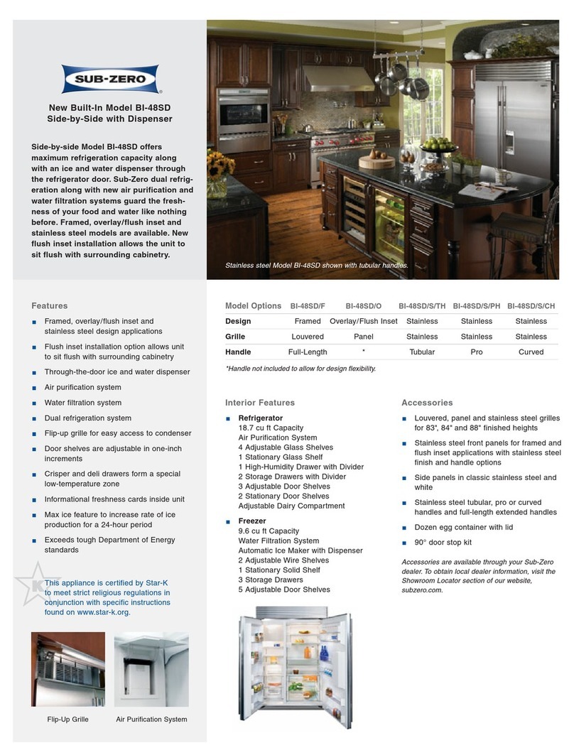 Sub-Zero 600 Series BI-48SD User manual Sub-Zero 600 Series BI-48SD User manual