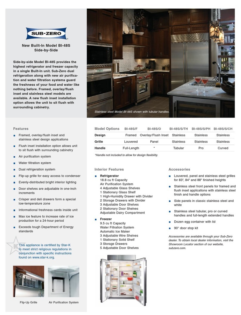 Sub-Zero 600 Series BI-48S User manual