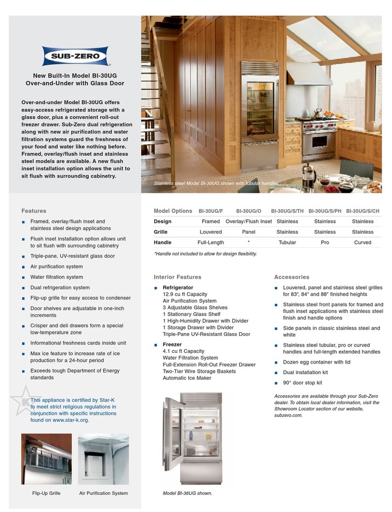 Sub-Zero 600 Series BI-30UG User manual