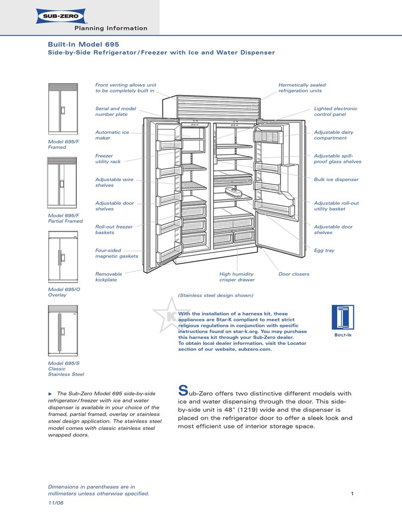 Sub-Zero 695 Instructions for use Sub-Zero 695 Instructions for use
