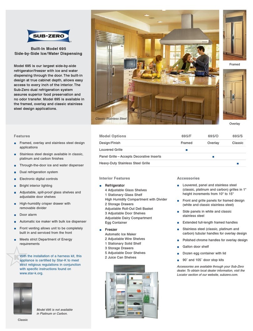 Sub-Zero 695 User manual