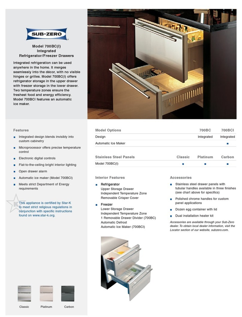 Sub-Zero 700BC User manual Sub-Zero 700BC User manual
