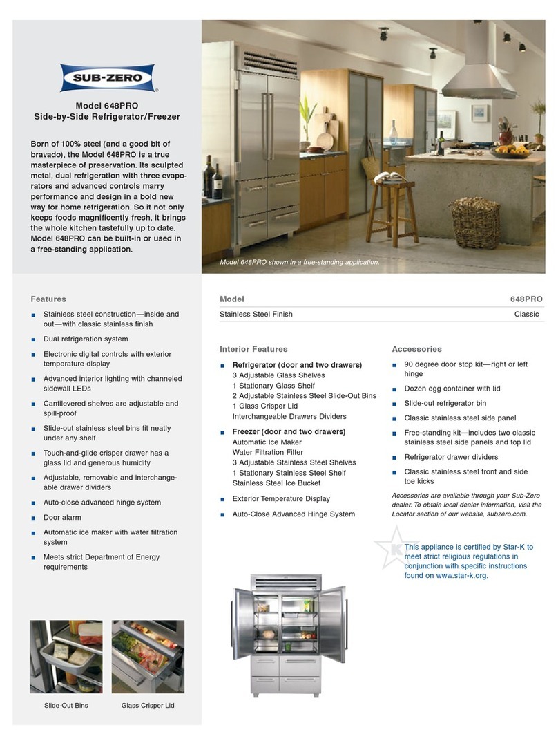 Sub-Zero 648PRO User manual Sub-Zero 648PRO User manual