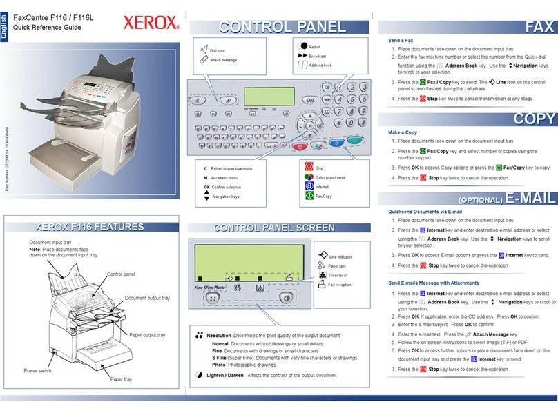 Xerox FaxCentre F116 User manual
