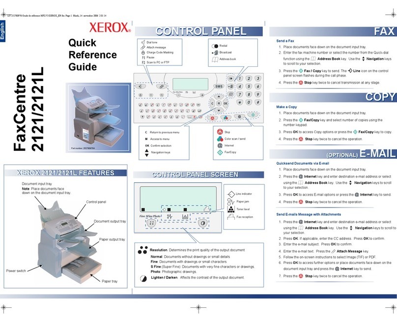 Xerox FaxCentre 2121 User manual