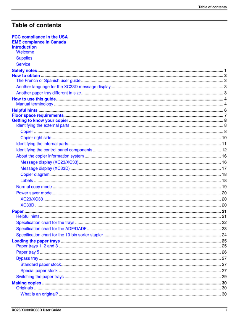 Xerox XC23 User manual