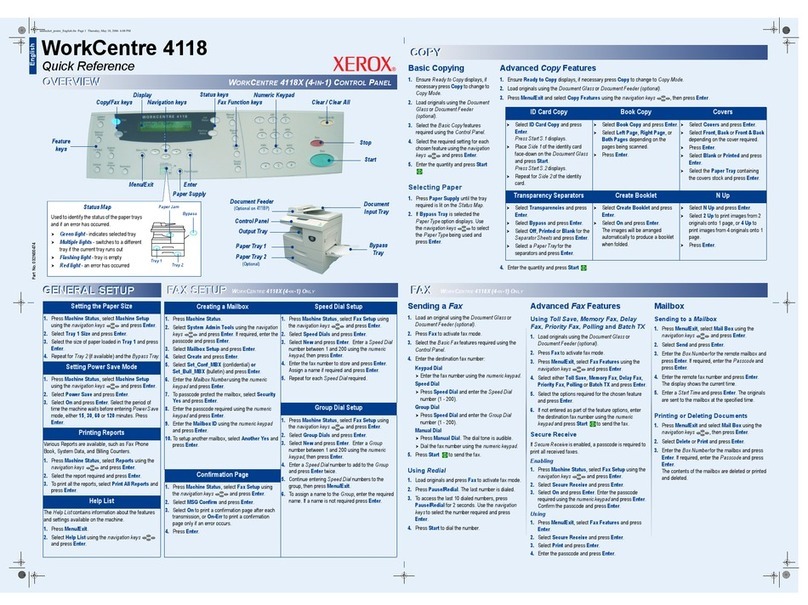 Xerox WorkCentre 4118 User manual