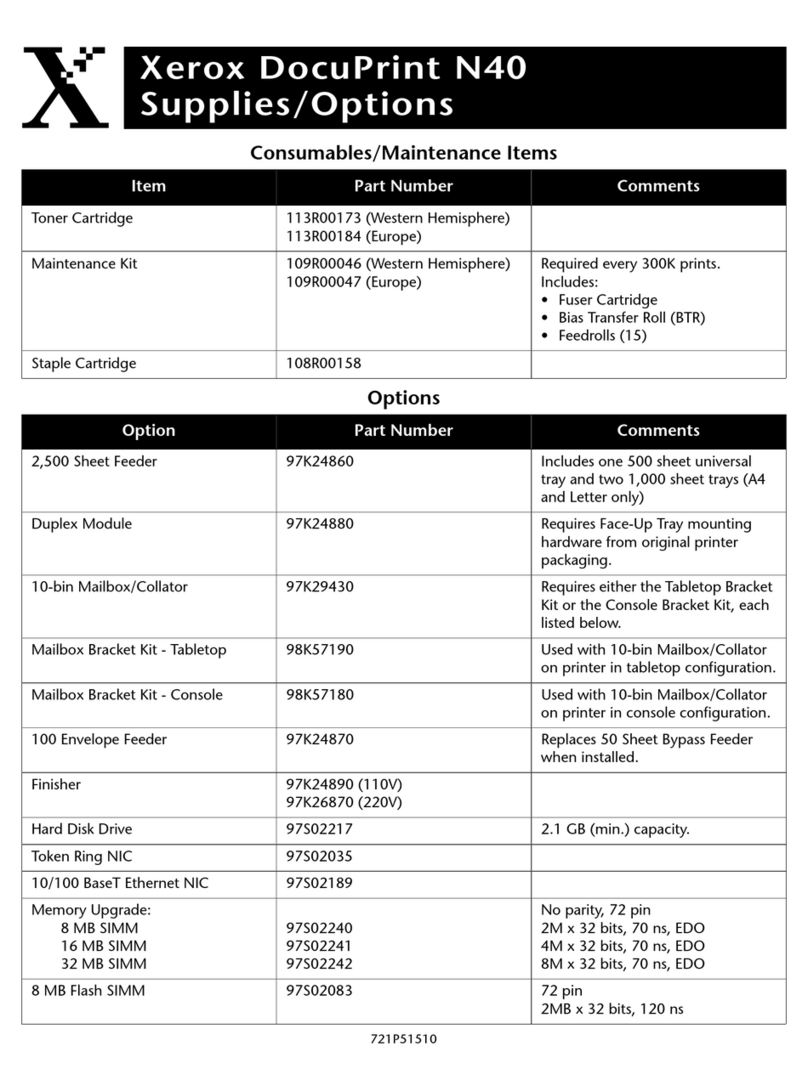Xerox DocuPrint N40 Manual