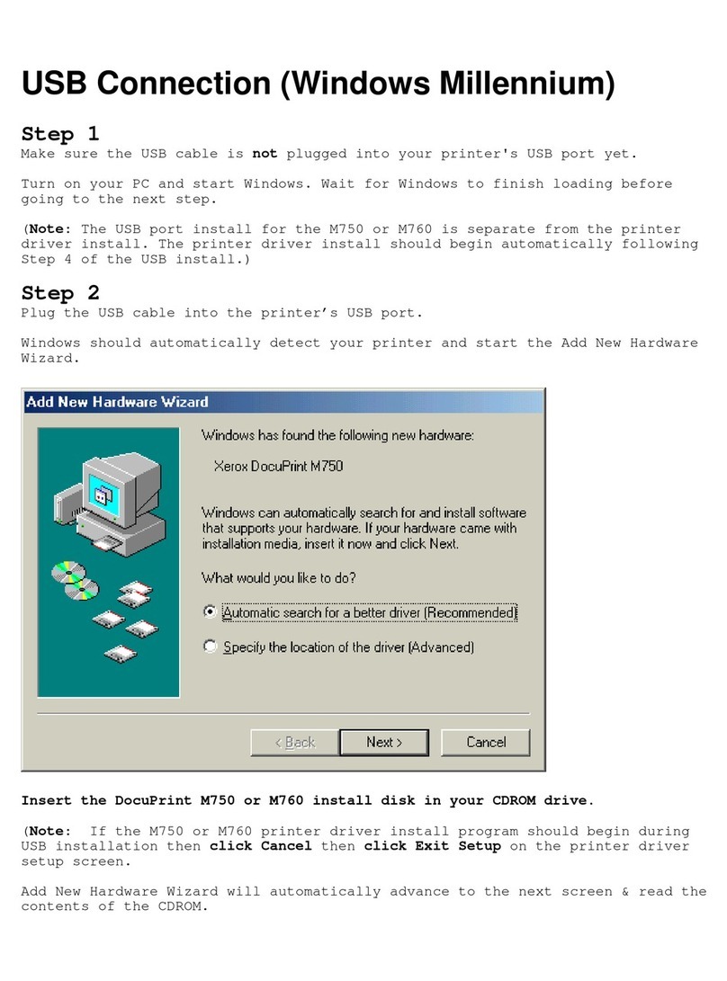 Xerox DocuPrint M750 User manual