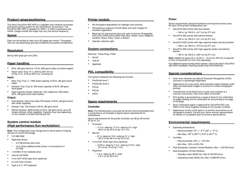 Xerox DocuPrint 92C User manual Xerox DocuPrint 92C User manual