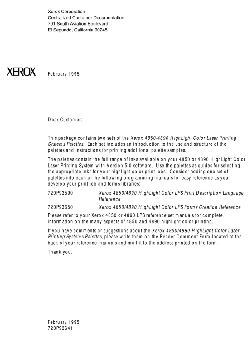 Xerox DocuPrint 4850 User manual