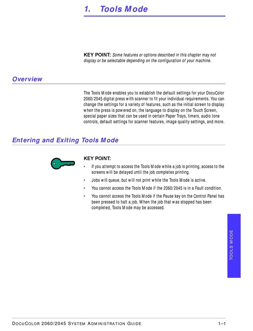Xerox DocuColor 2060 Instruction Manual