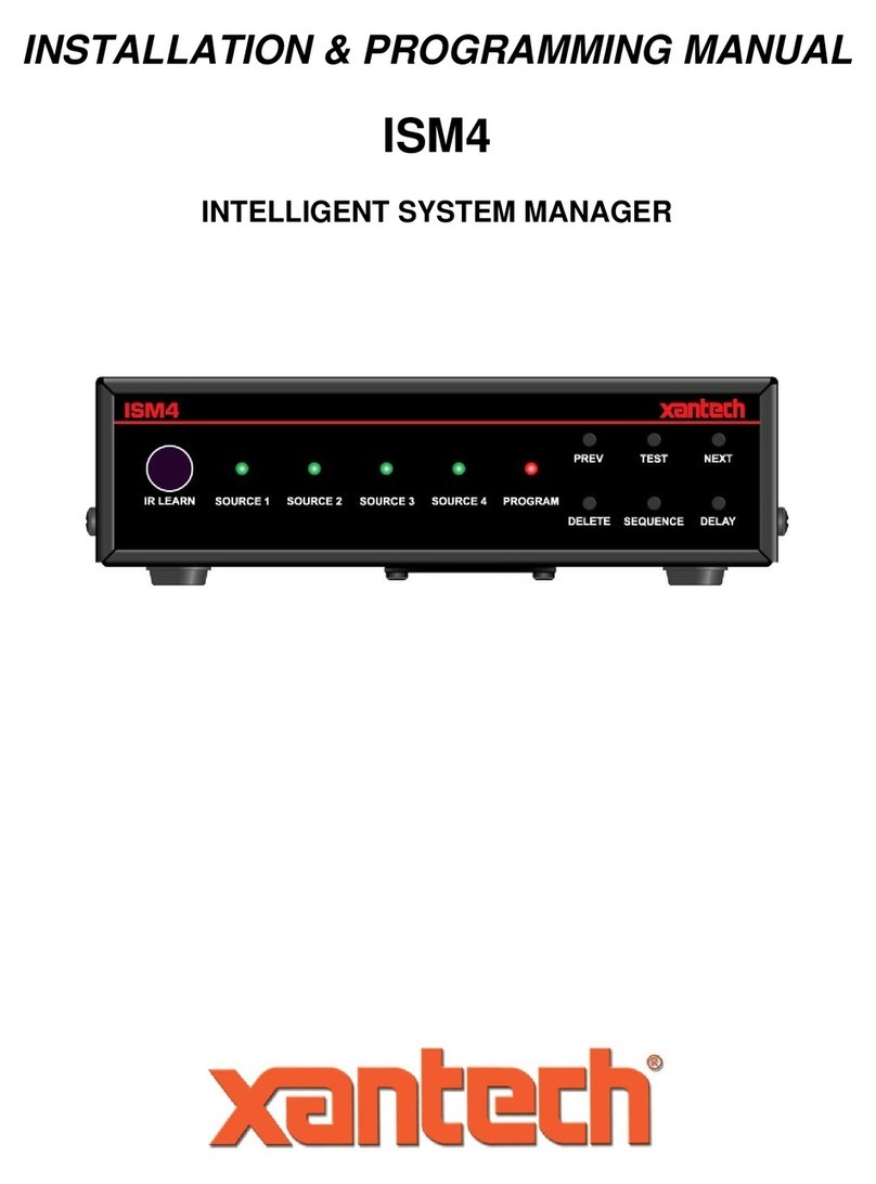 Xantech ISM4 Installation and programming manual