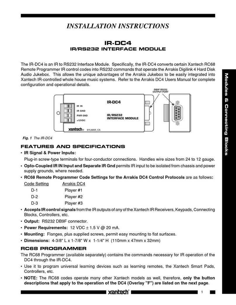 Xantech IR-DC4 User manual