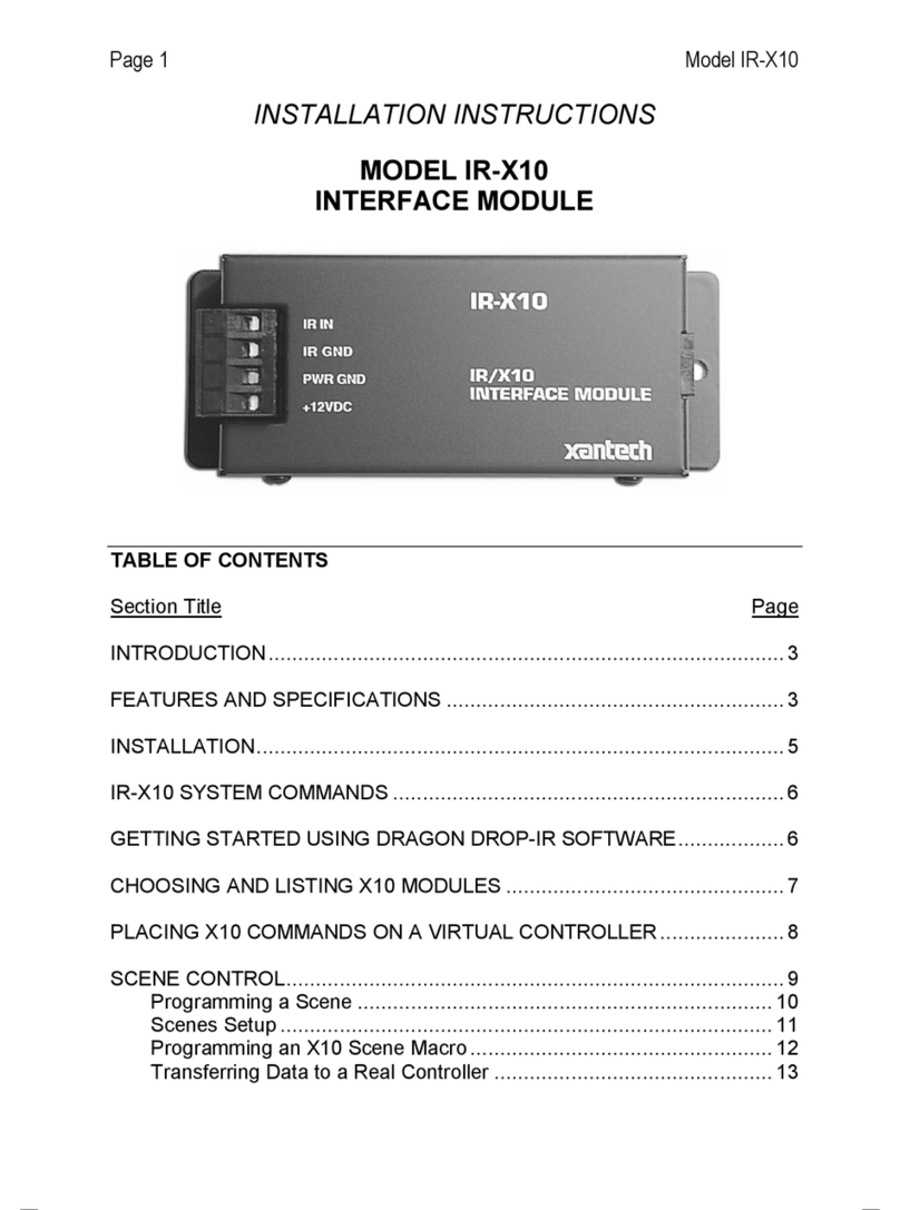 Xantech IR-X10 installation instructions
