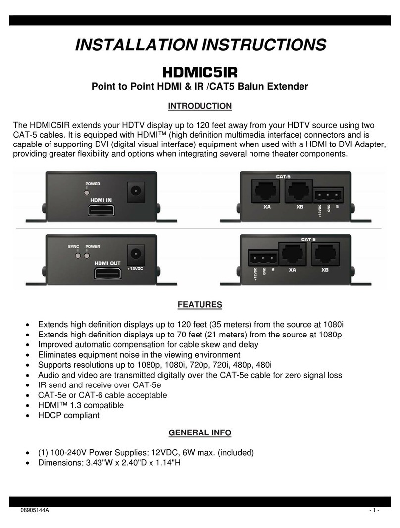 Xantech HDMIC5IR installation instructions