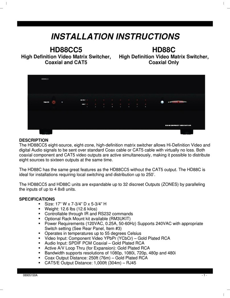 Xantech HD88C User manual