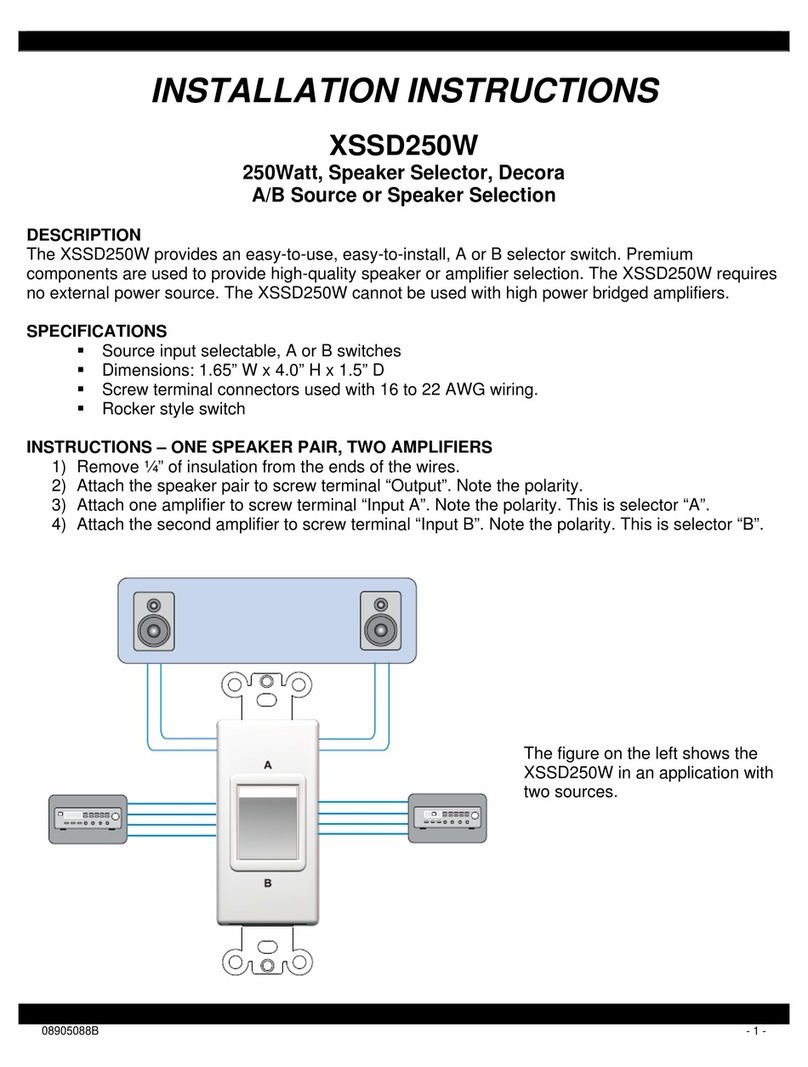 Xantech XSSD250W installation instructions