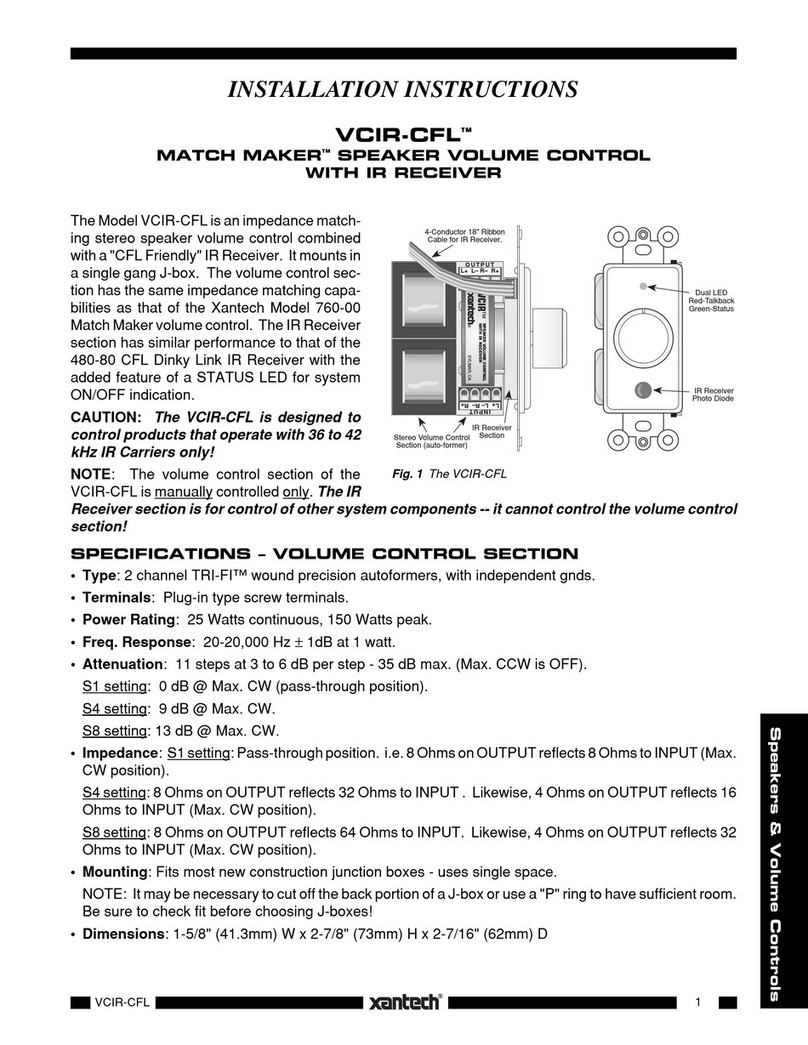 Xantech VCIR-CFL User manual
