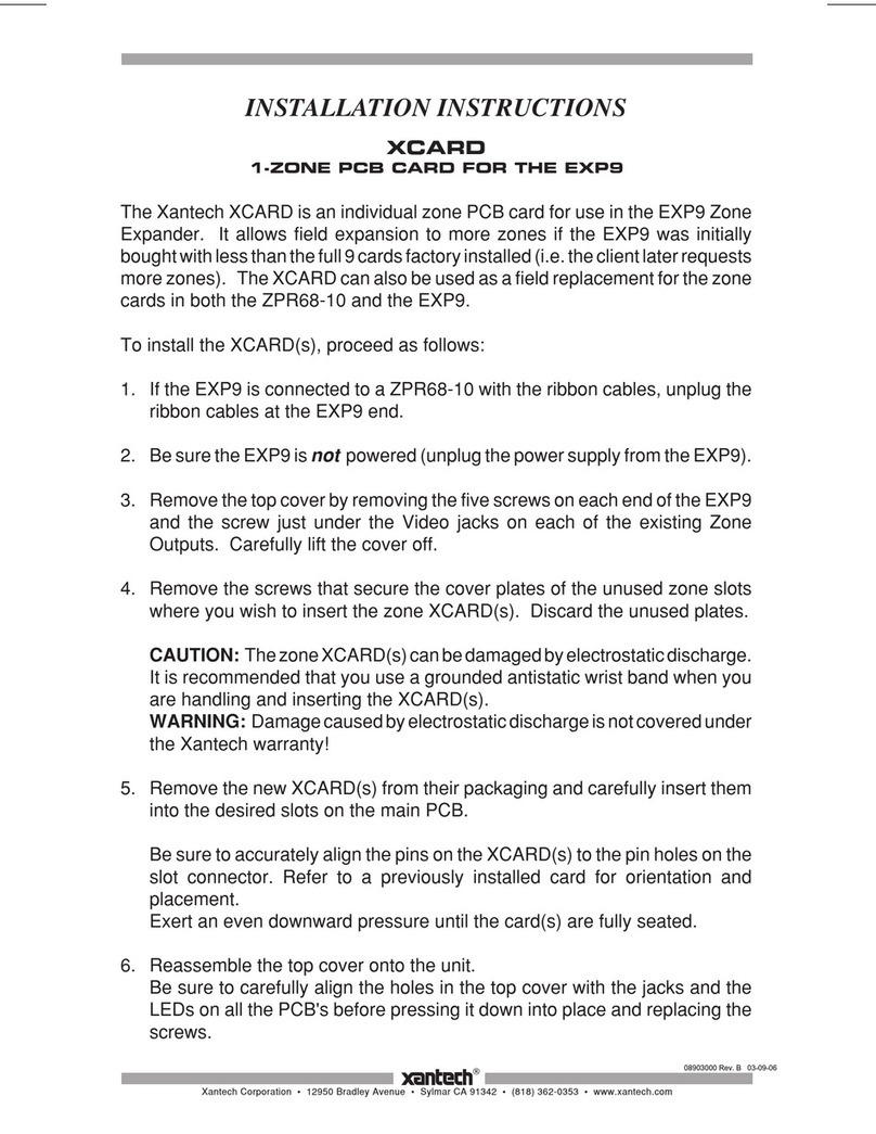 Xantech XCARD installation instructions