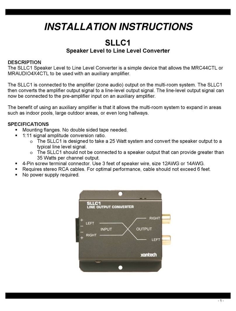 Xantech SLLC1 User manual