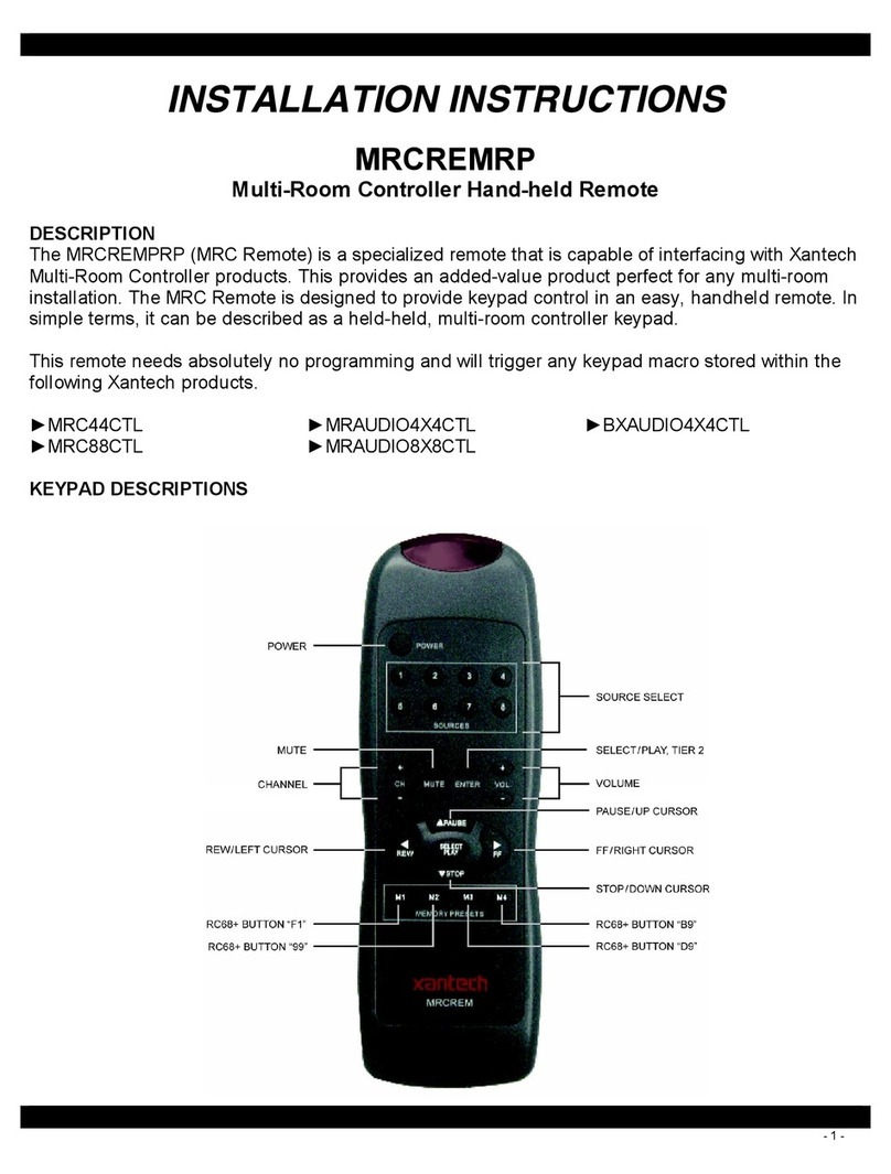 Xantech MRCREMRP installation instructions