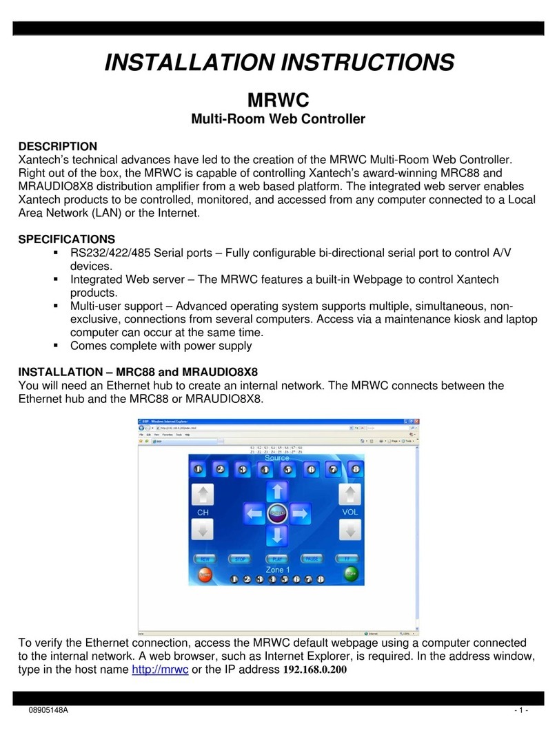 Xantech MRWC User manual