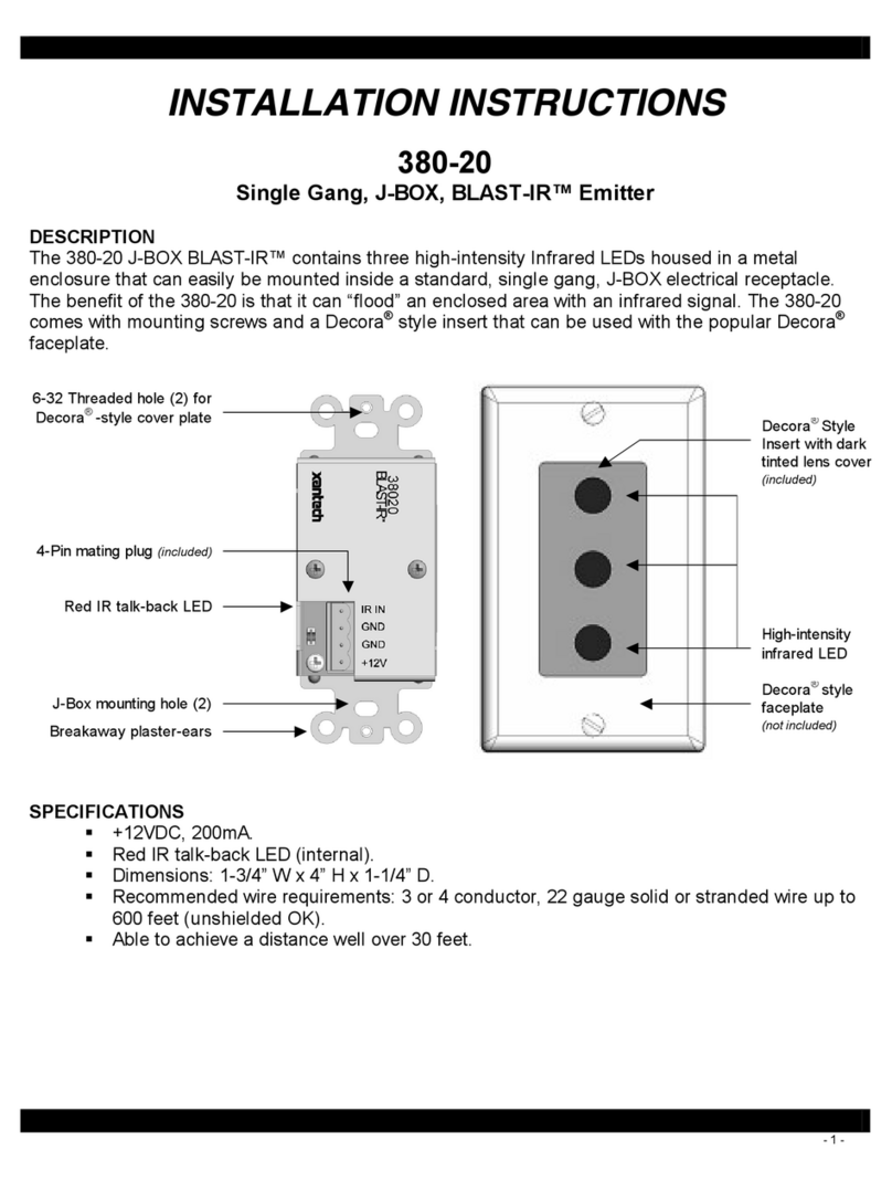 Xantech 380-20 installation instructions