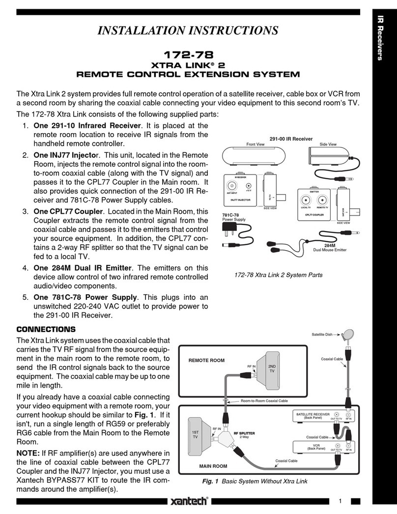 Xantech 172-78 installation instructions