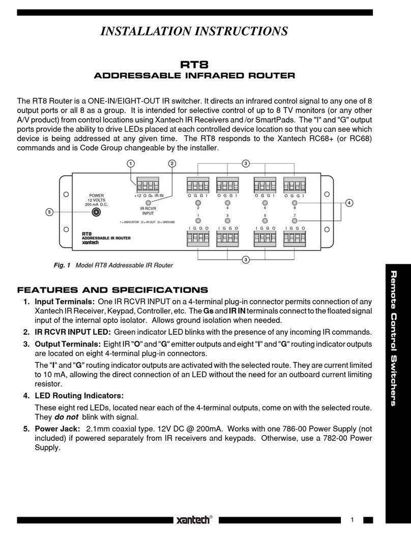 Xantech RT8 installation instructions
