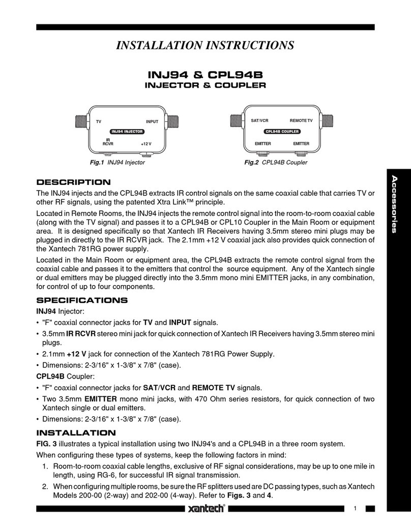 Xantech INJ94 installation instructions Xantech INJ94 installation instructions