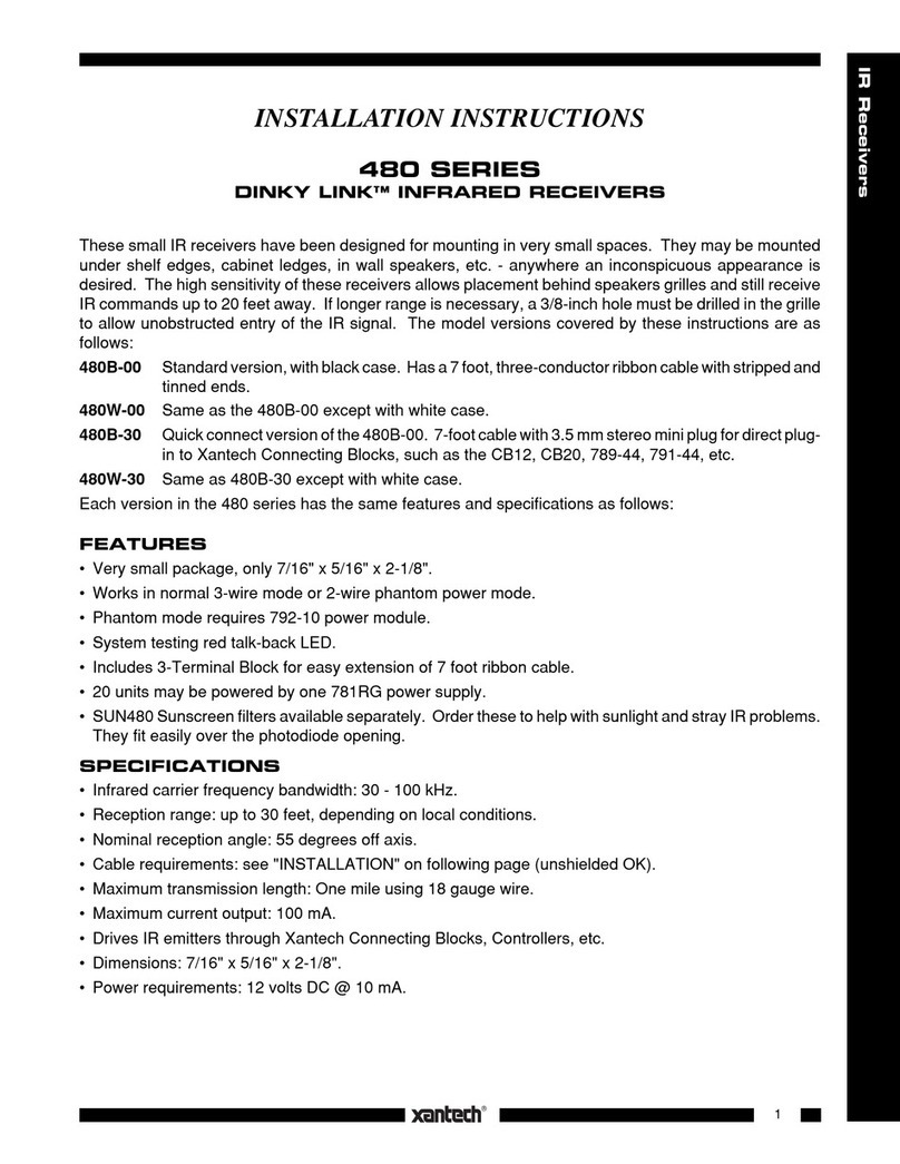 Xantech Dinky Link 480B-30 User manual