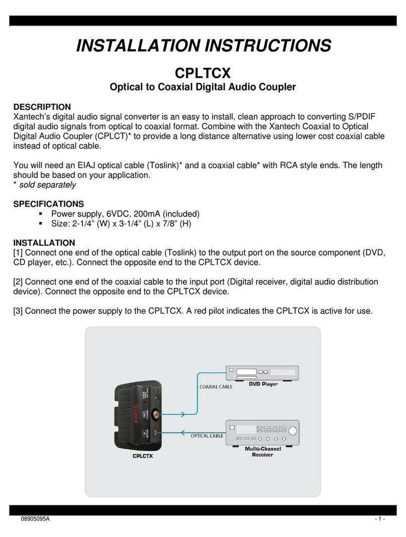 Xantech CPLTCX User manual