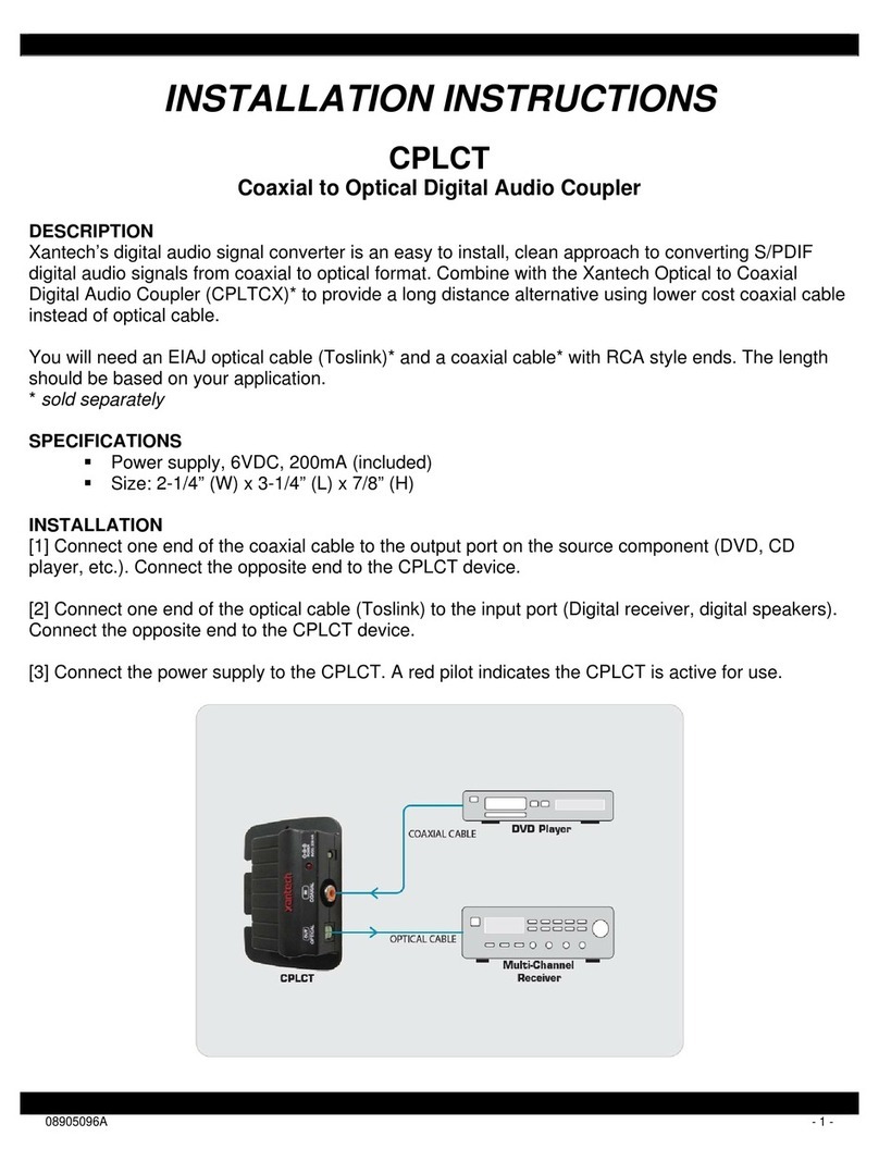 Xantech CPLCT installation instructions