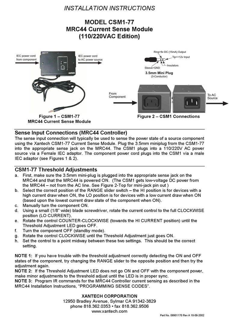 Xantech CSM1-77 User manual