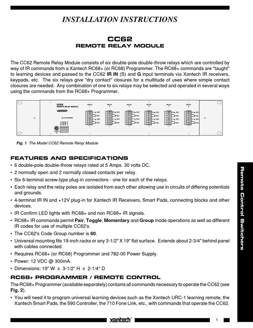 Xantech CC62 installation instructions