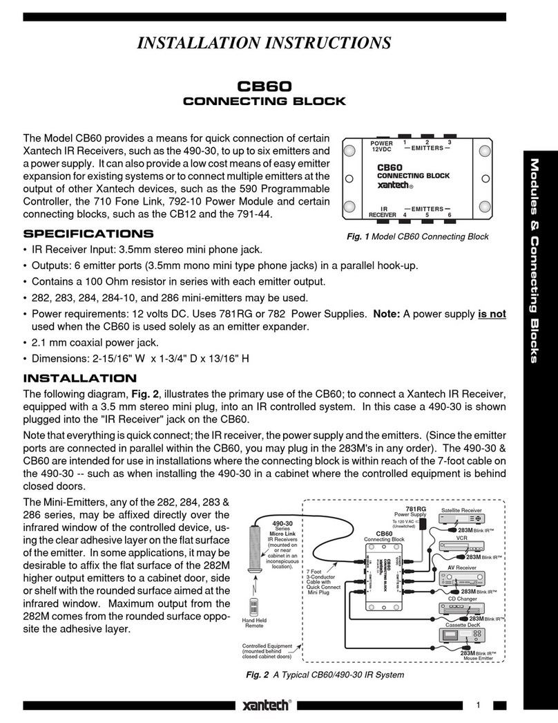 Xantech CB60 installation instructions