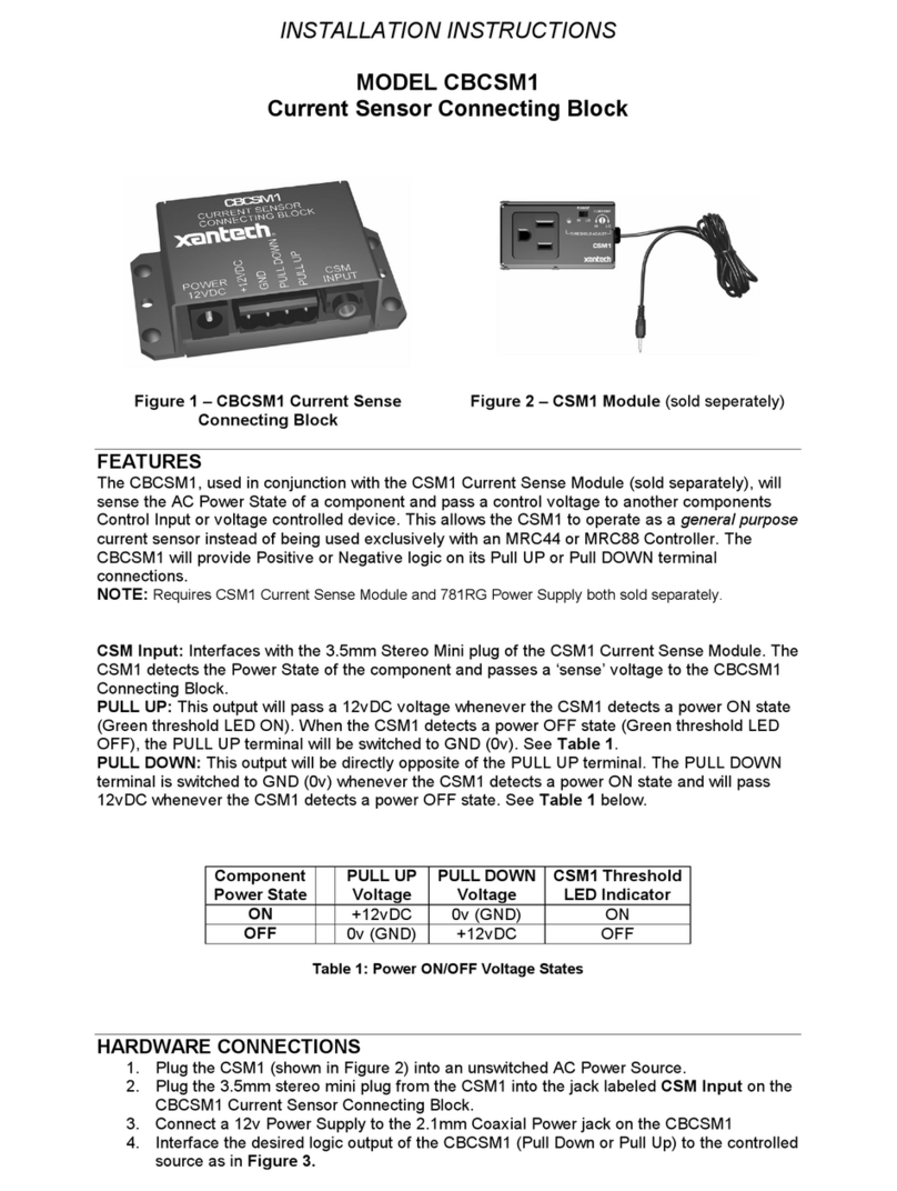 Xantech CBCSM1 installation instructions