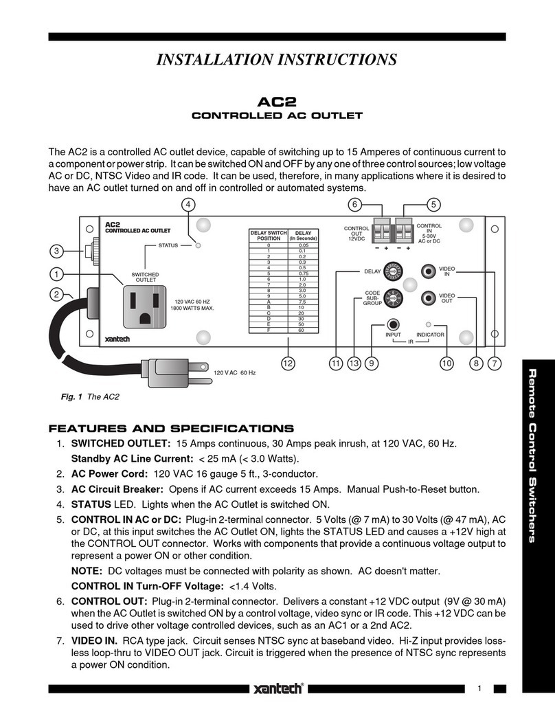 Xantech AC2 User manual Xantech AC2 User manual