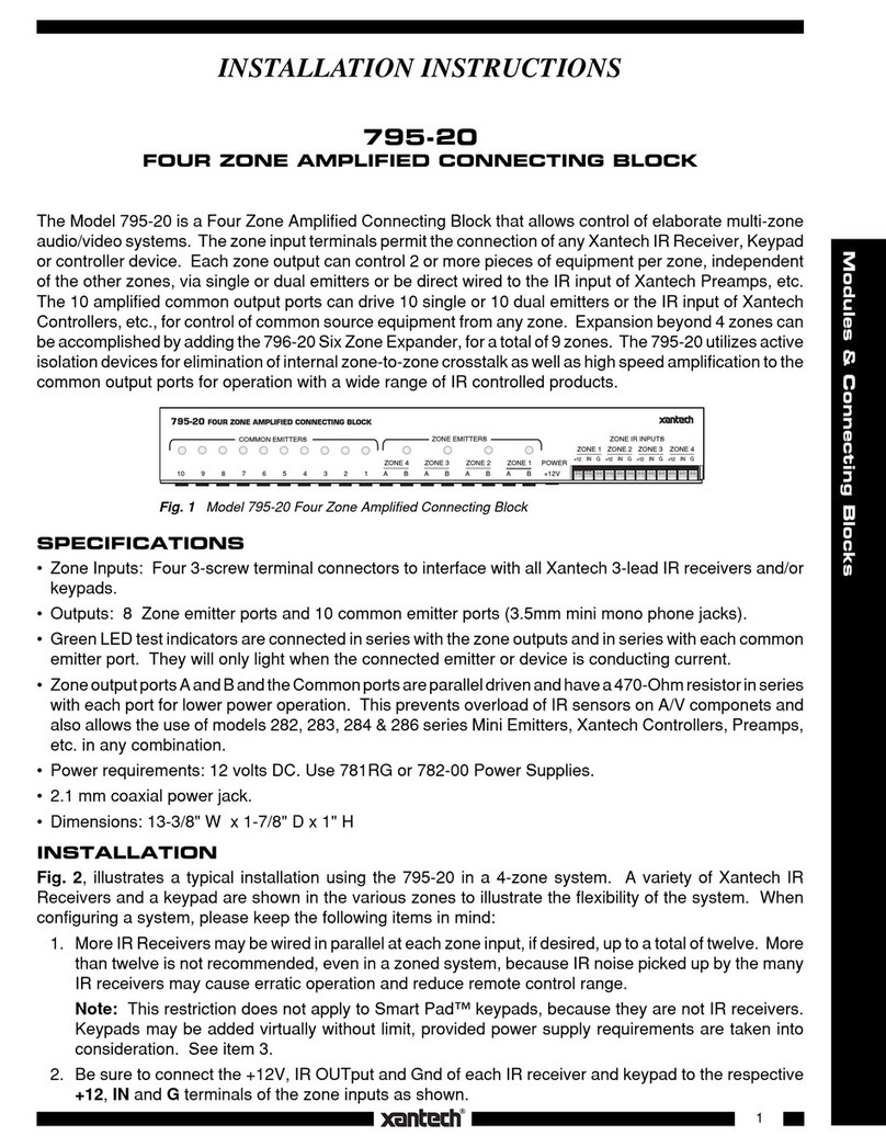 Xantech 795-20 User manual